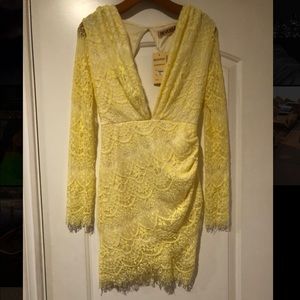Yellow lace dress
